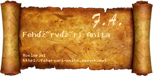 Fehérvári Anita névjegykártya