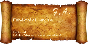 Fehérvári Anita névjegykártya