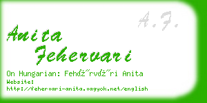 anita fehervari business card